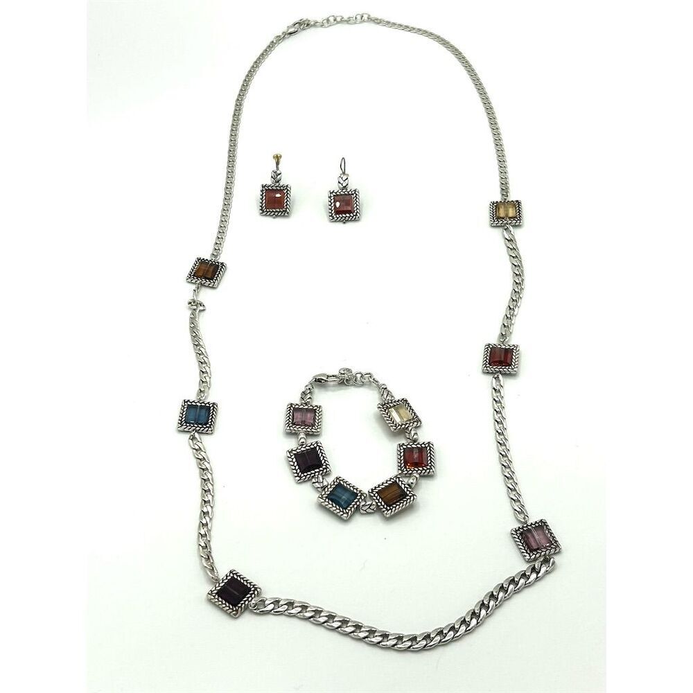 Brighton Multicolor Glass Bead Necklace Jewelry Set